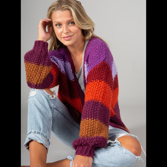 Natural Life Oversized Striped Cardigan Sweater - Picture 3 of 16